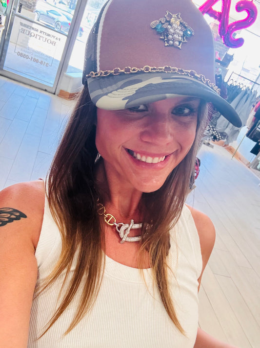 Queen Bee Camo Trucker