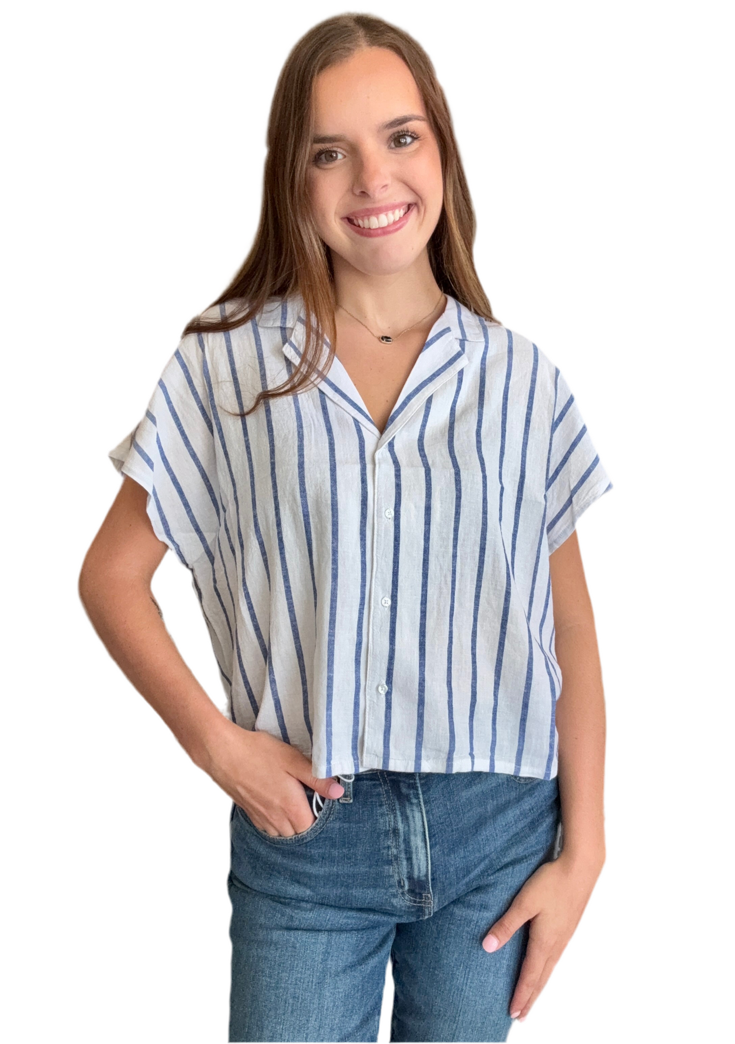 Parallel Button Down Top