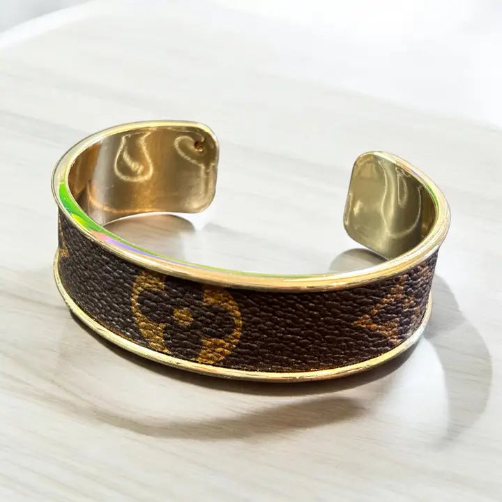 Upcycled LV Cuff Bracelet