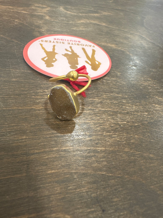 Dena Luxe Druzy Spiral Adjustable Ring