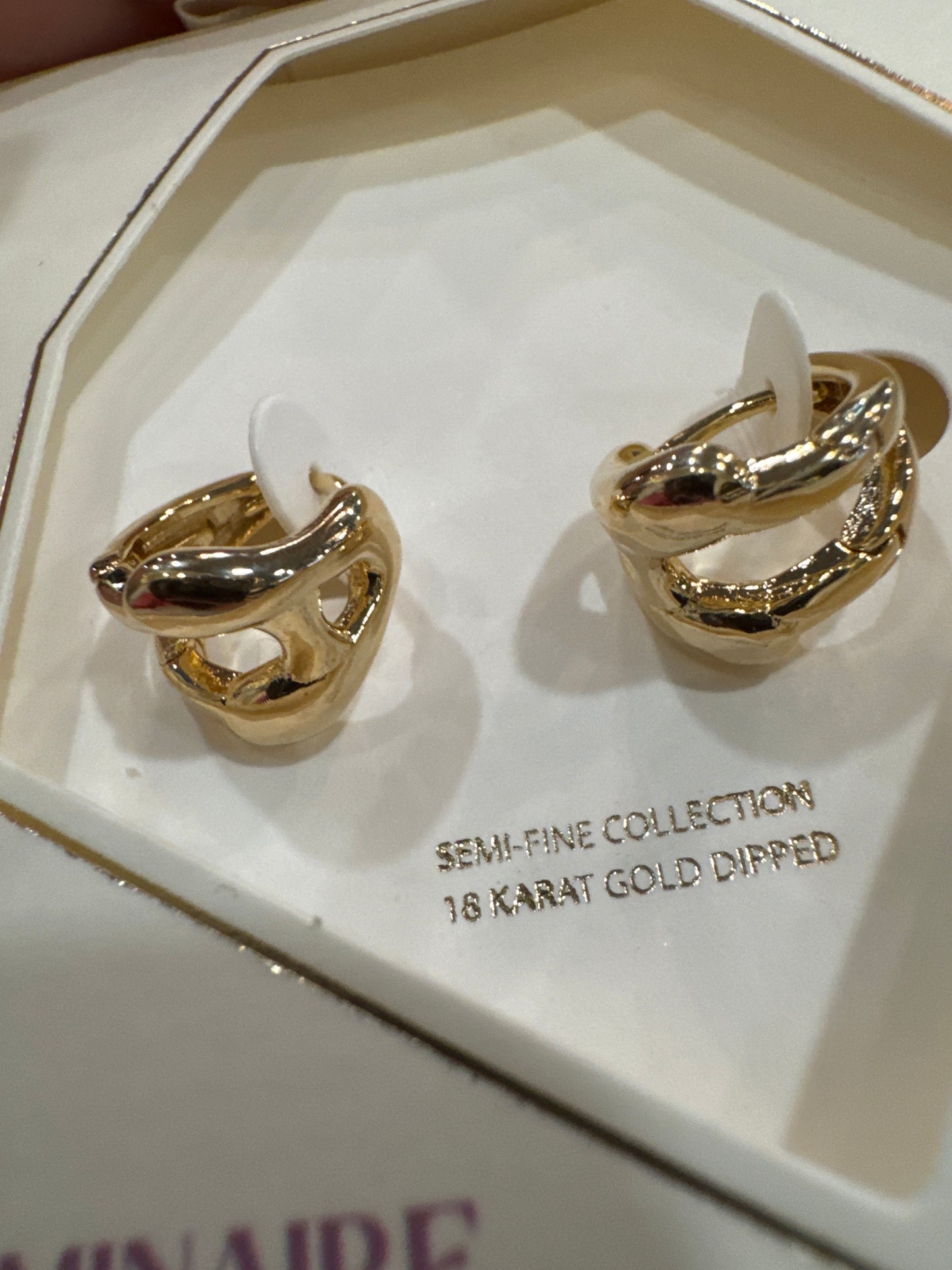 18K Gold Dipped and Silver Bubble Letter Earrings Initial Stud