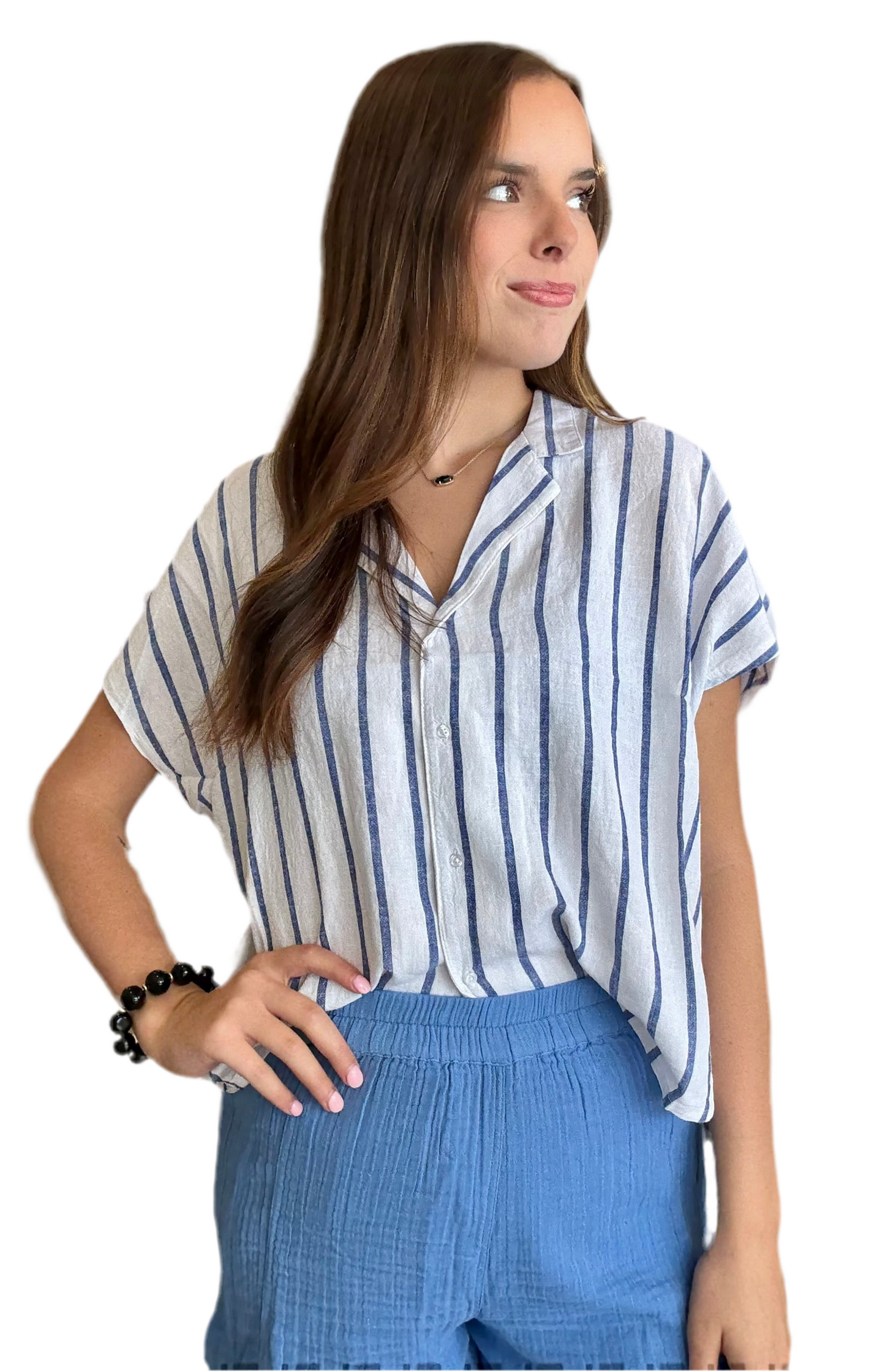 Parallel Button Down Top