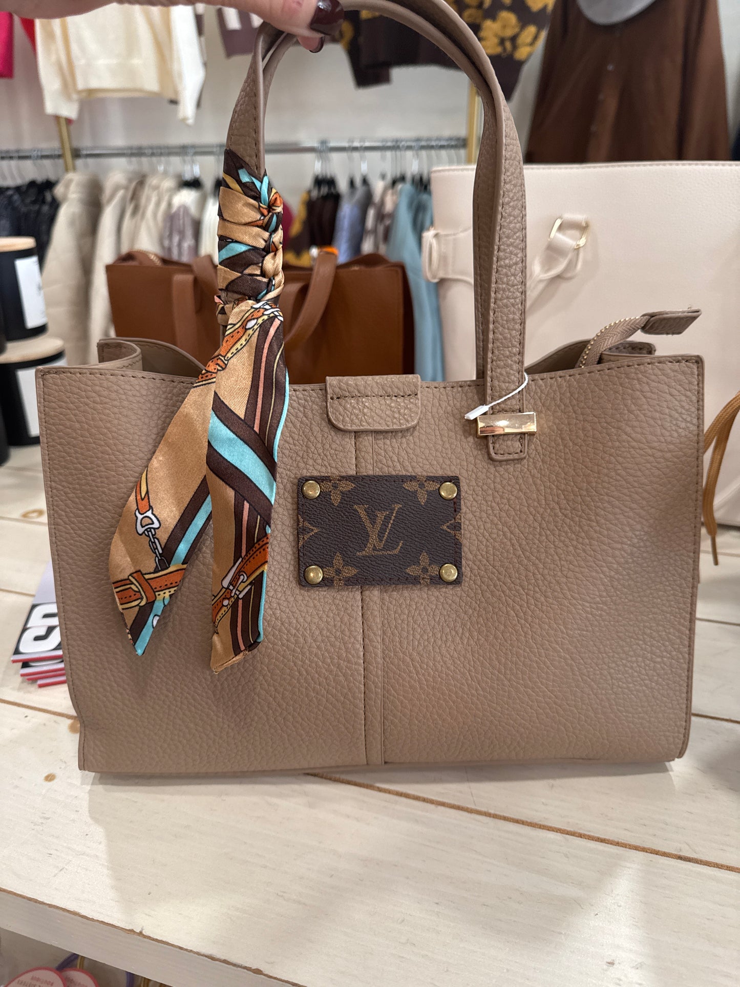 Saddle & Silk Upcycled LV Tote