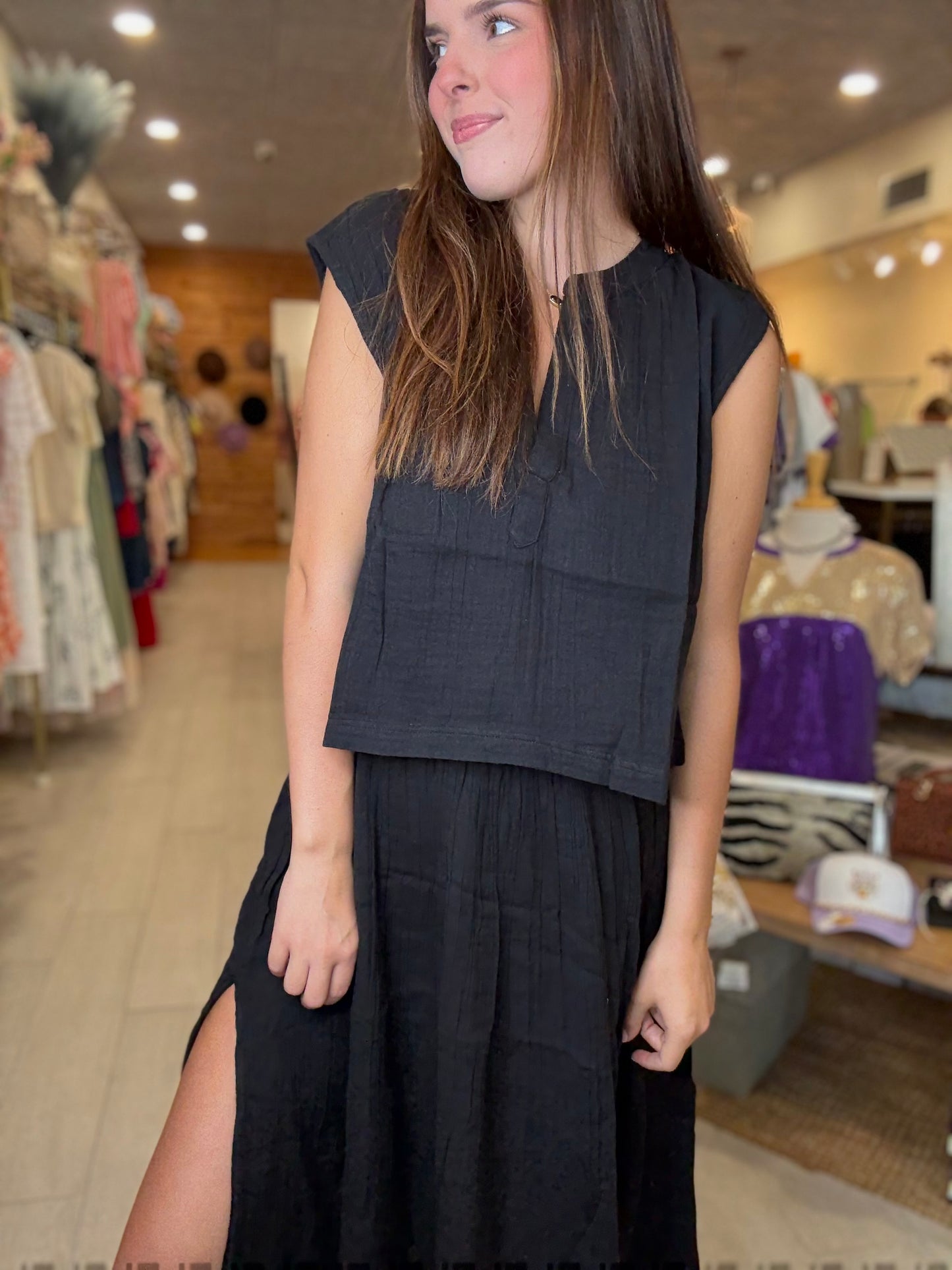 Cliffside V Neck Airy Top