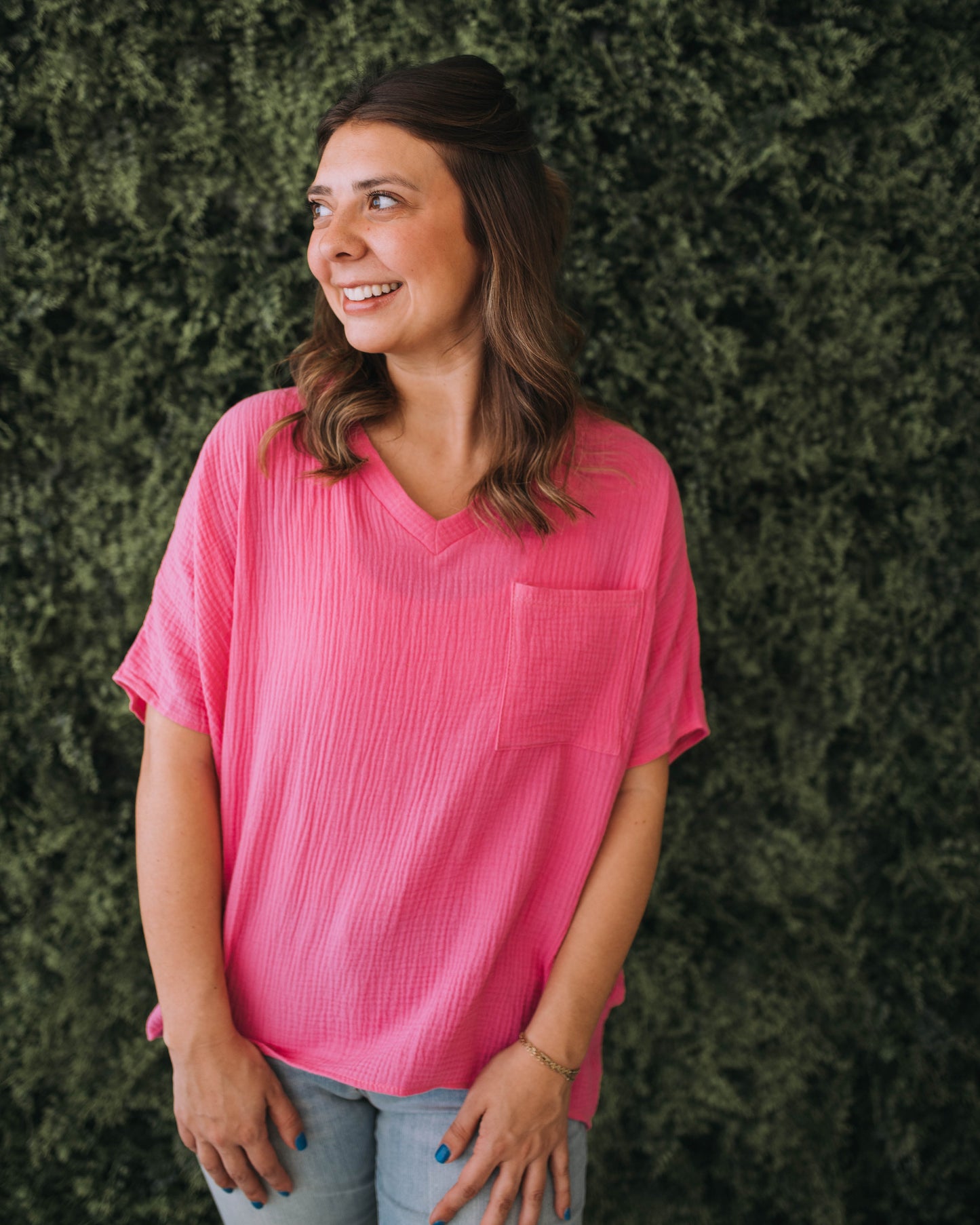 Looking Now Ashley Oversized Pocket Tee