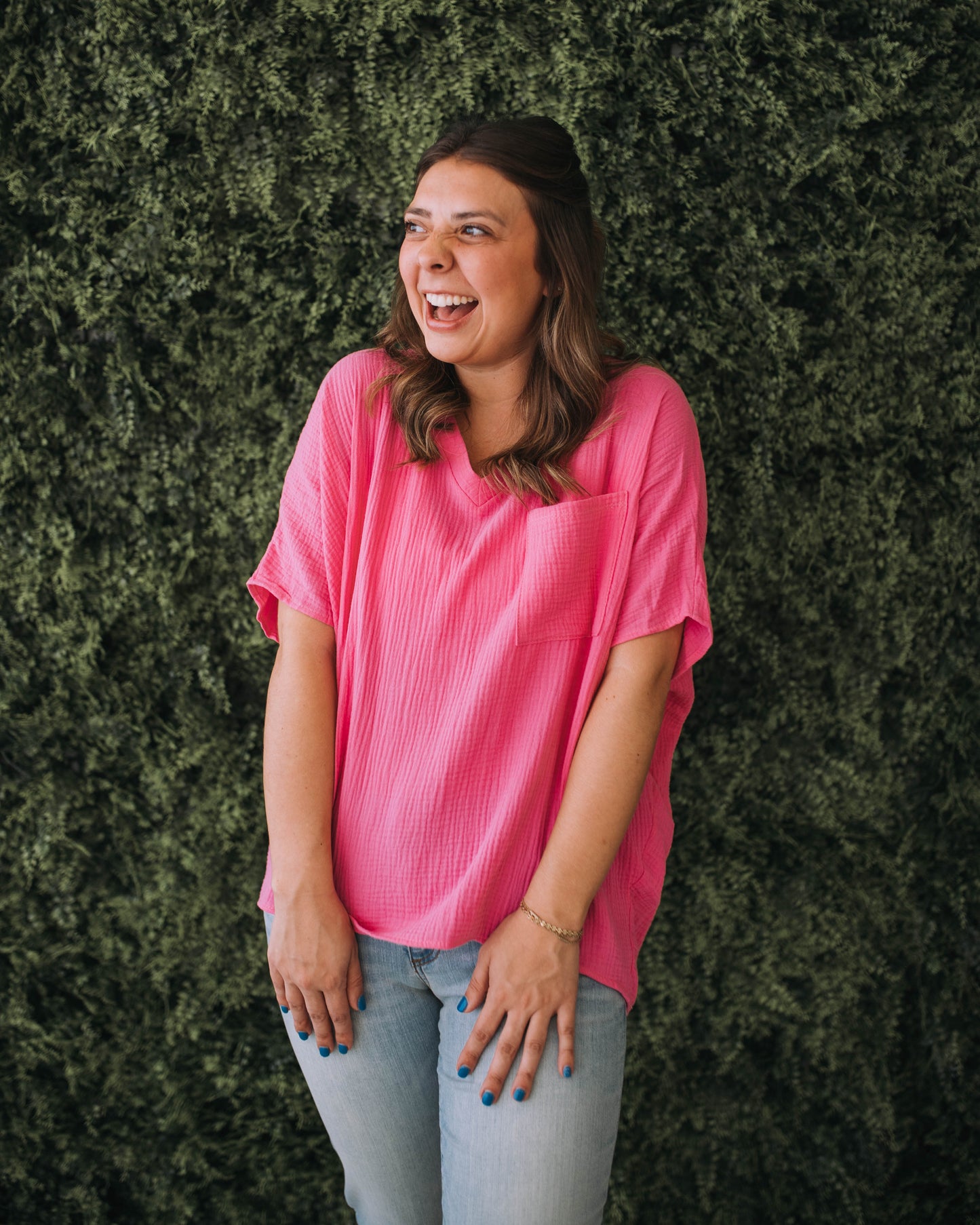 Looking Now Ashley Oversized Pocket Tee