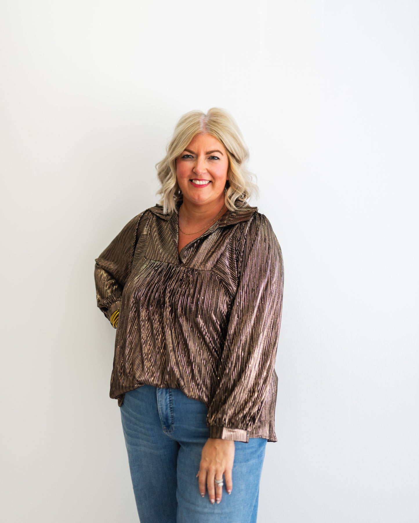 Confident Glamour Copper Confetti Morgan Top