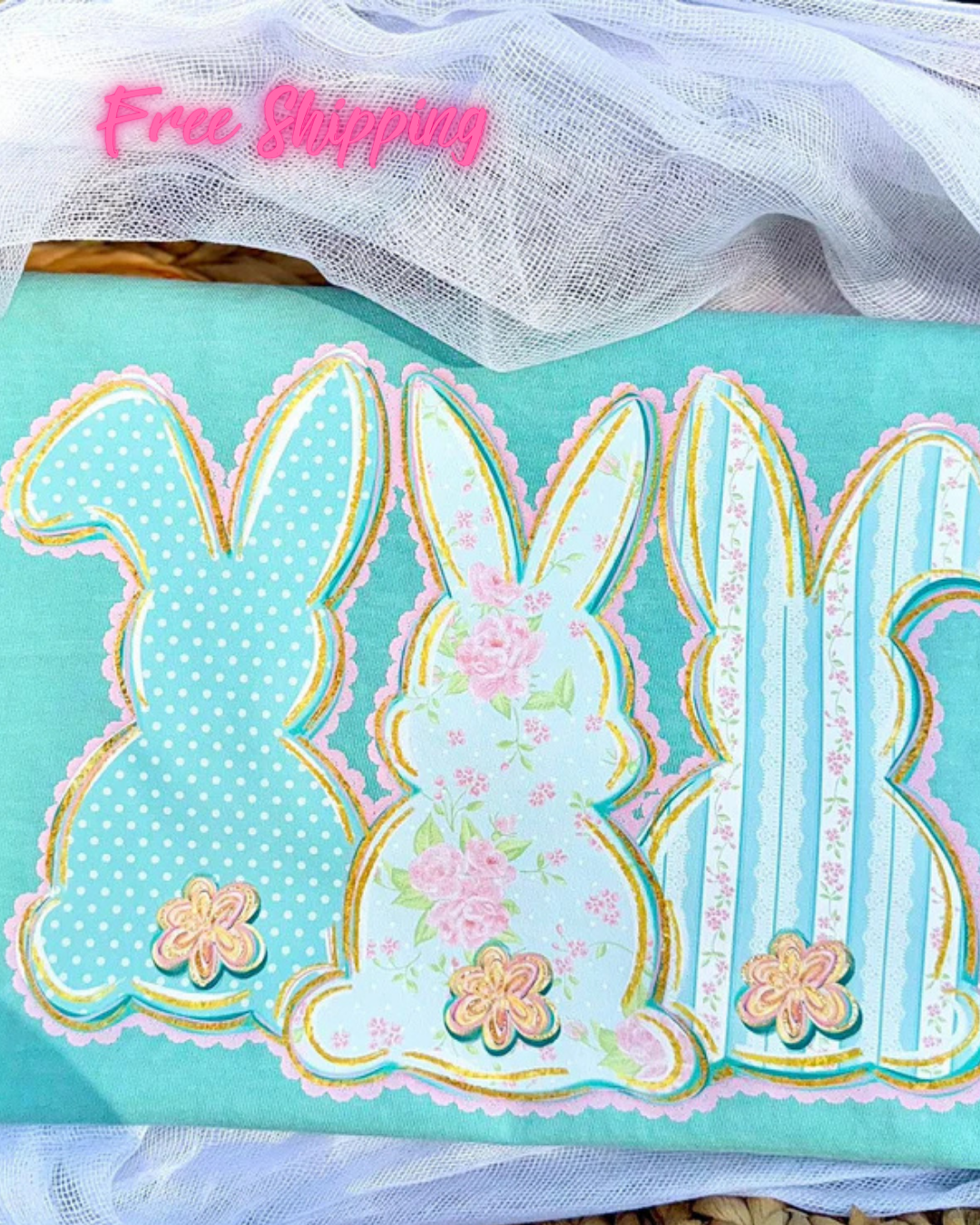 PRE ORDER: Easter Bunny Trio DTF Graphics