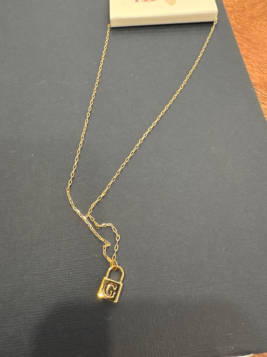 Gold Lock Necklace