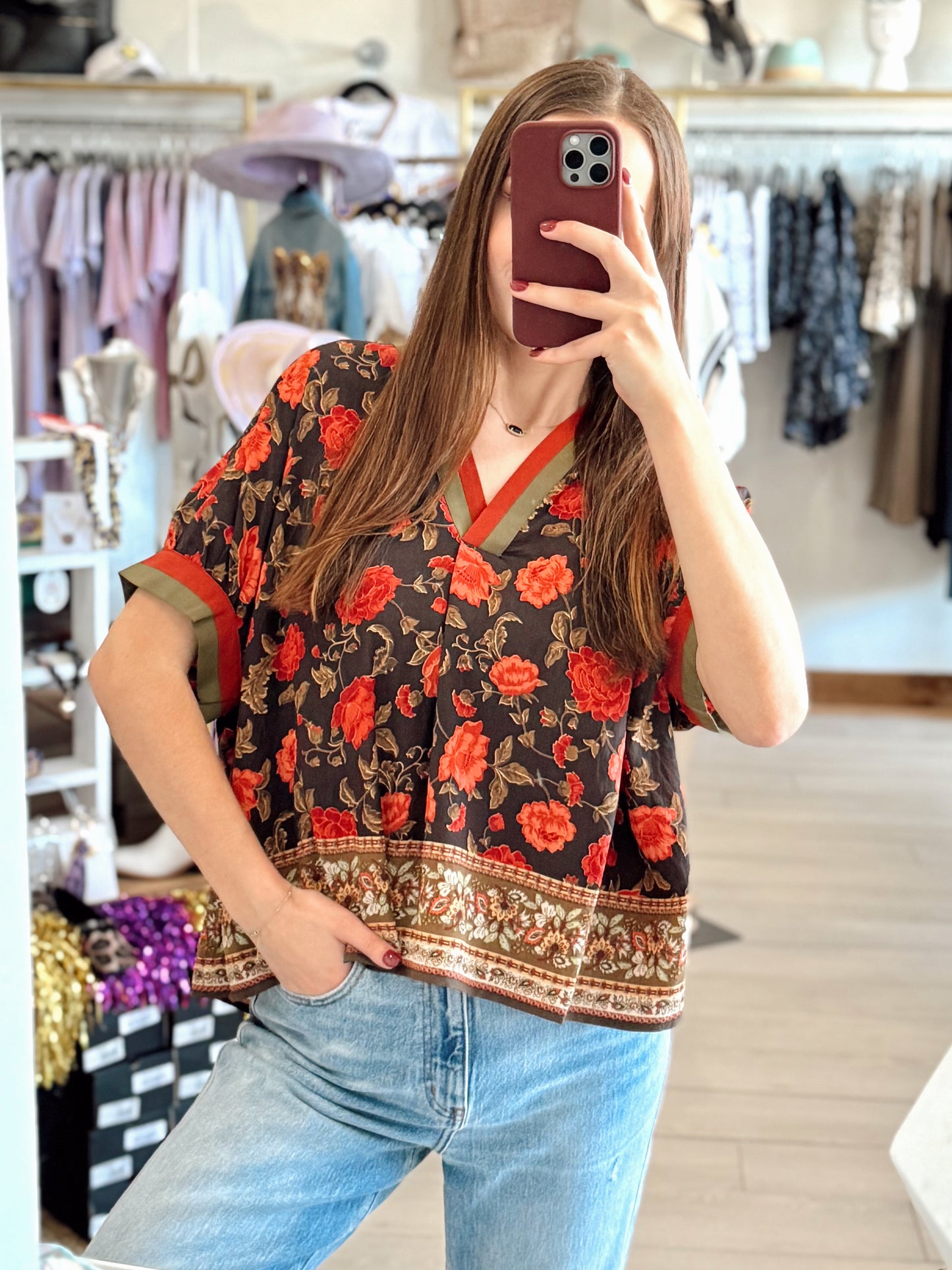 Midnight Roses Top