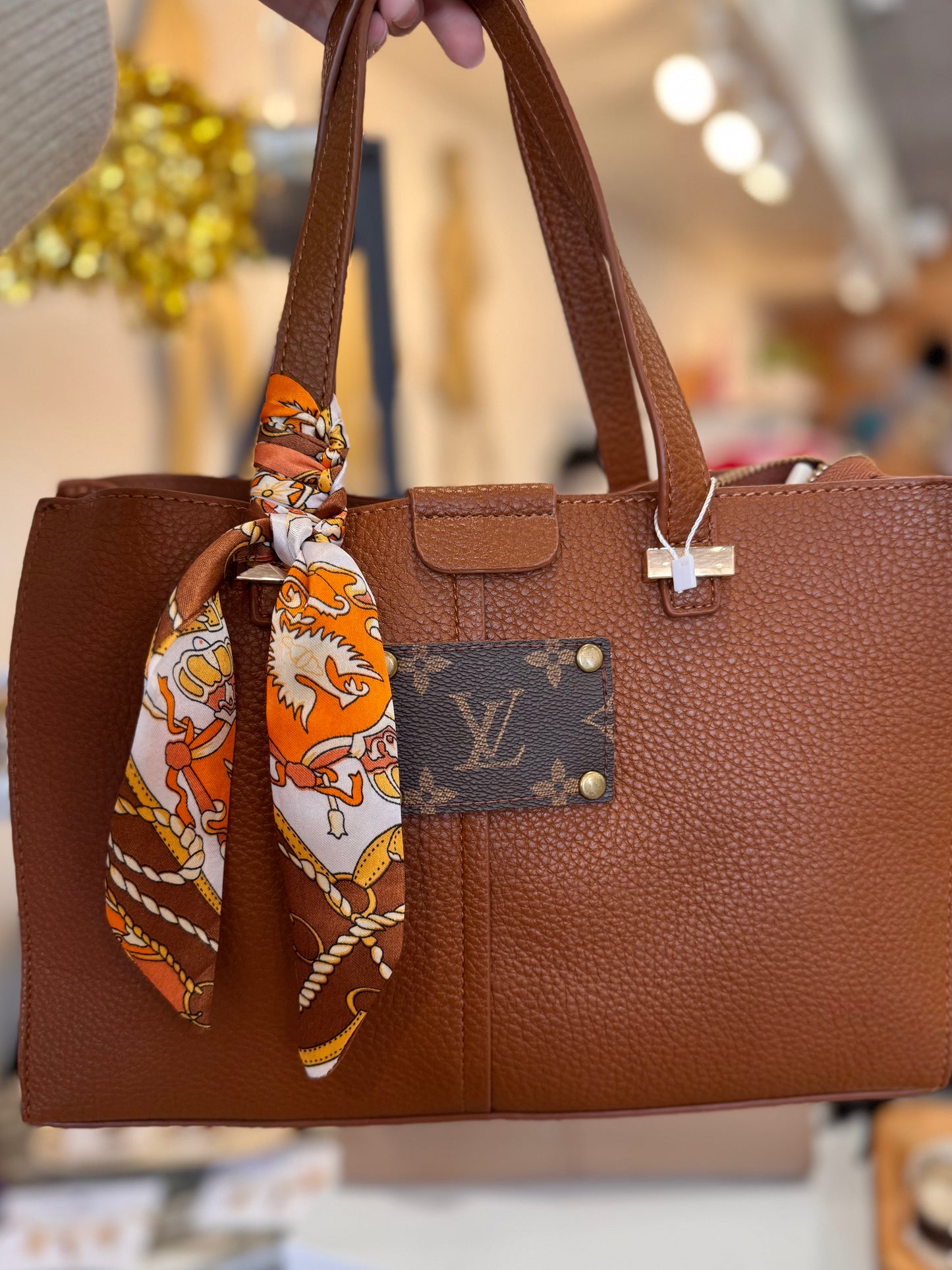 Cognac Cowgirl Upcycled LV Tote