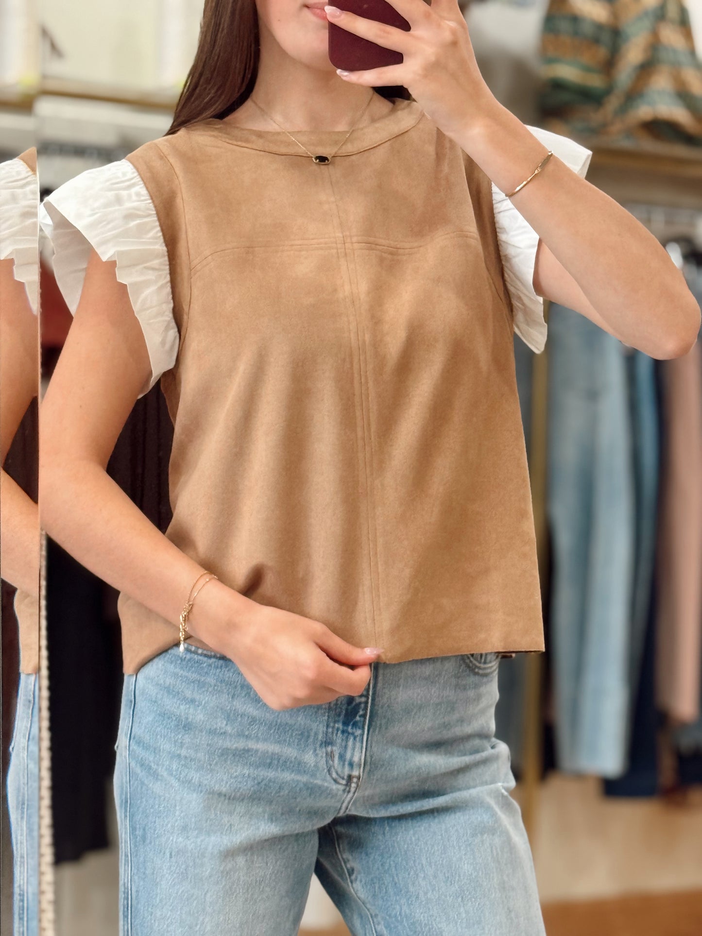 Saddle Suede Top