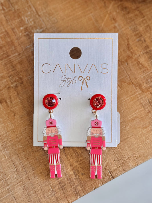Pink Nutcracker Earrings