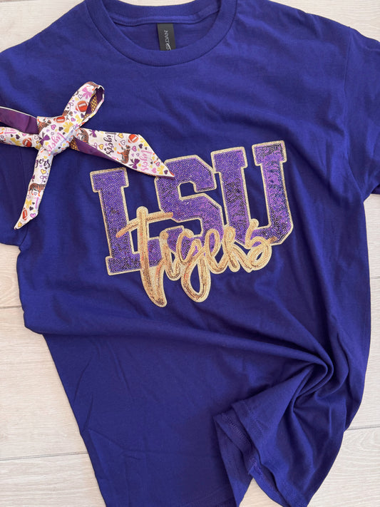 SEQUIN LSU TSHIRT