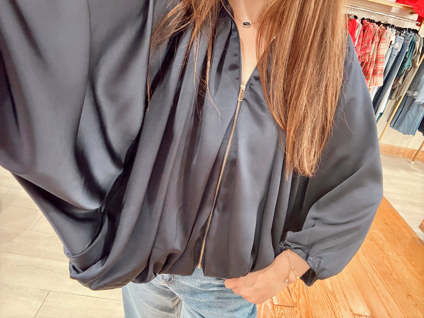 Midnight Glide Bomber Jacket