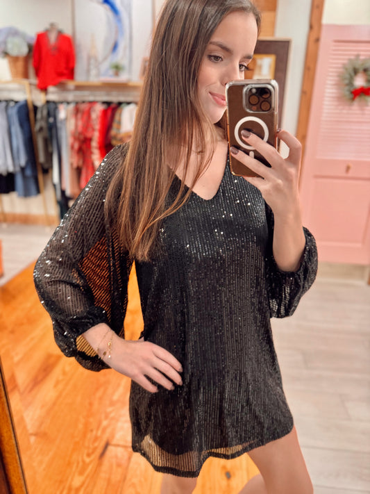 Midnight Spark Sequin Dress