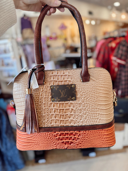 Crocodile Upcycled Louis Vuitton + Wallet