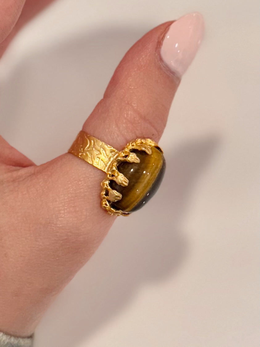 The Tessa Luxe Gemstone Cuff Ring