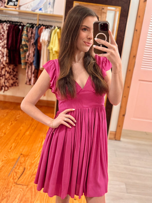 Purple Bougainvillier Ladies Woven Dress