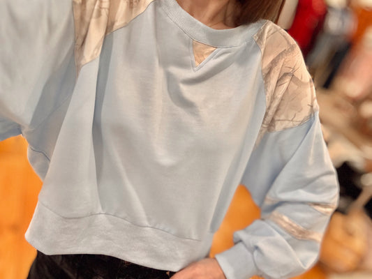 Blue Skies Camo Pullover