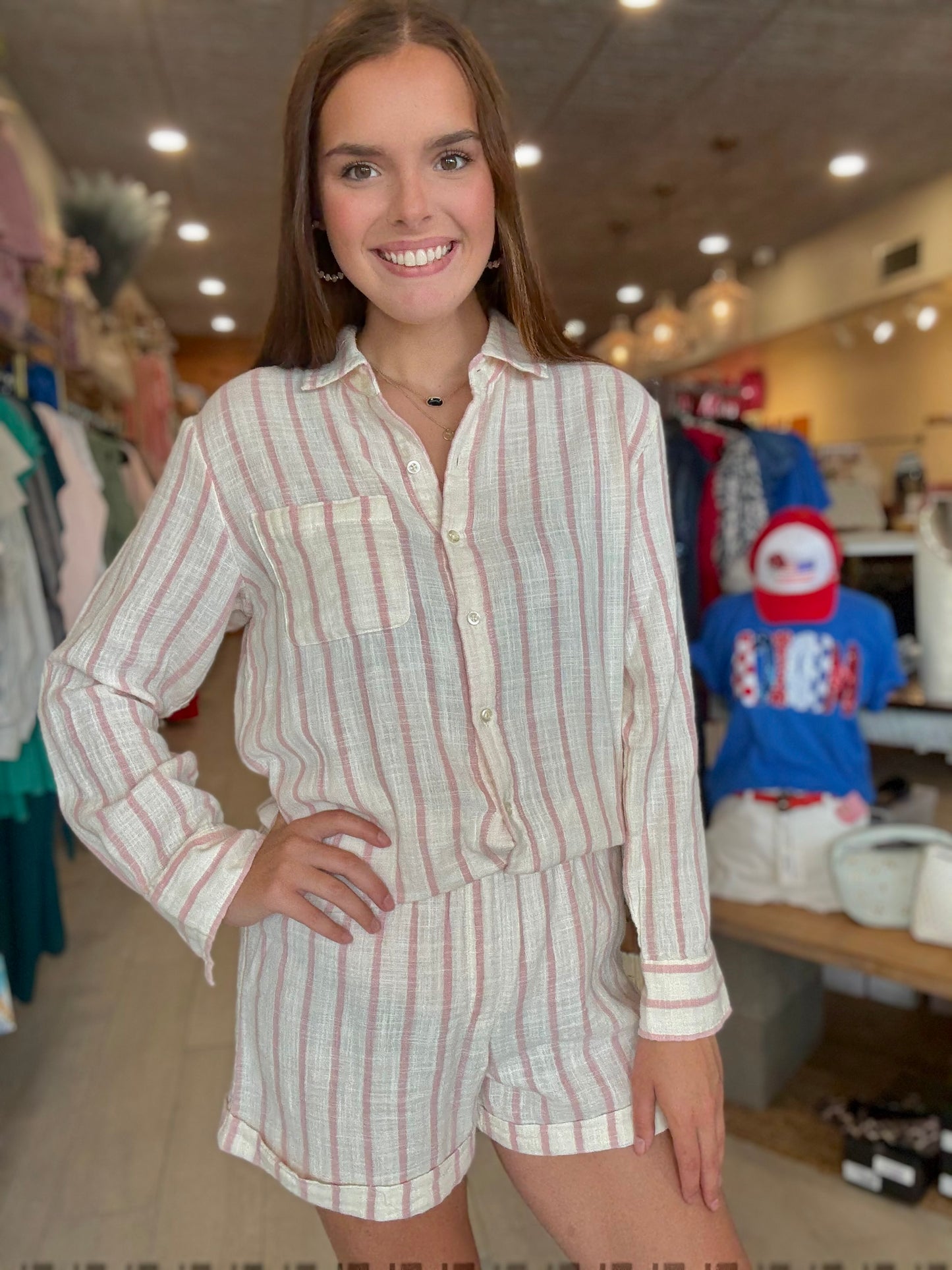 Saturday Stripe Shirt Bone