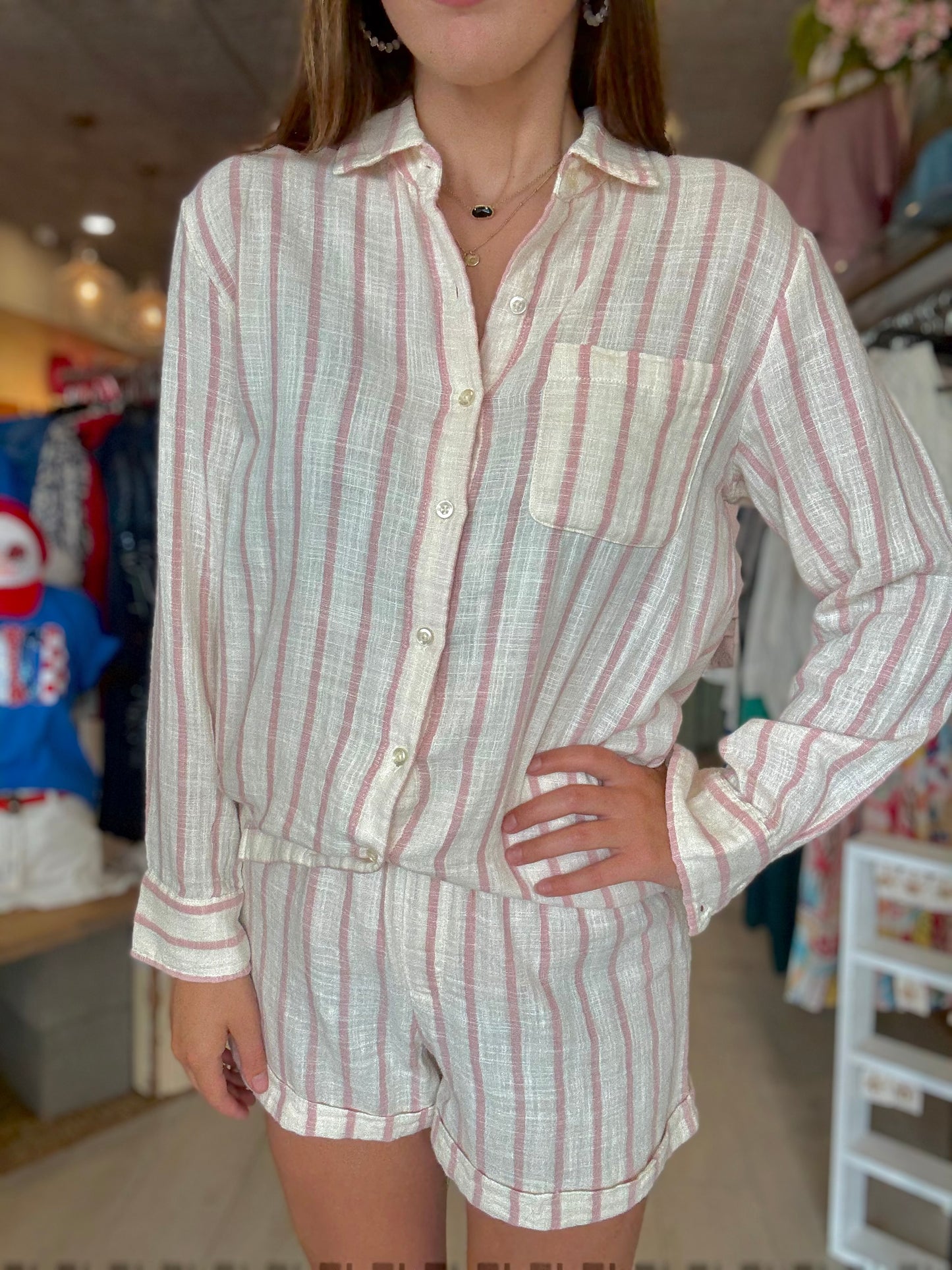 Saturday Stripe Shirt Bone