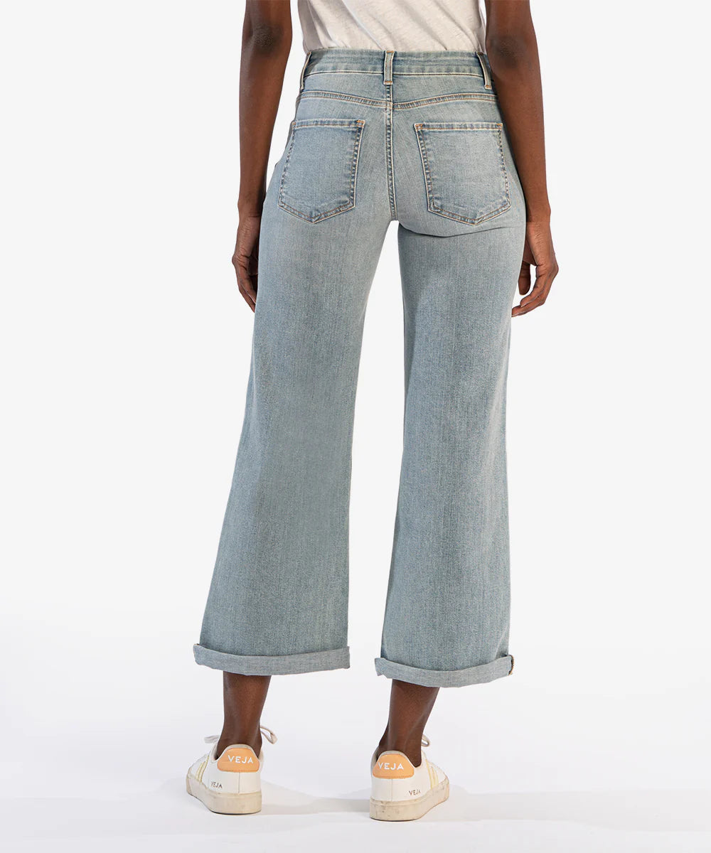 Meg Mid Rise Wide Leg Jean (Check Wash)