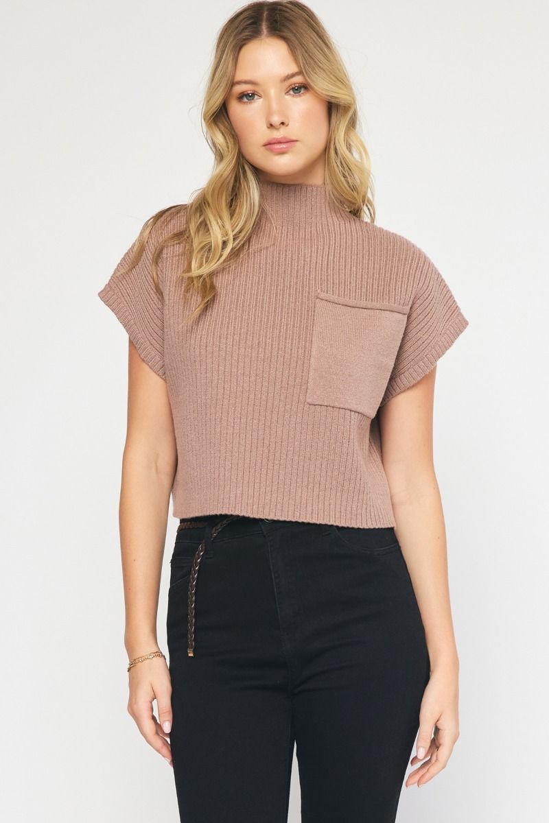 The Lucky One Mock Neck Sweater Top