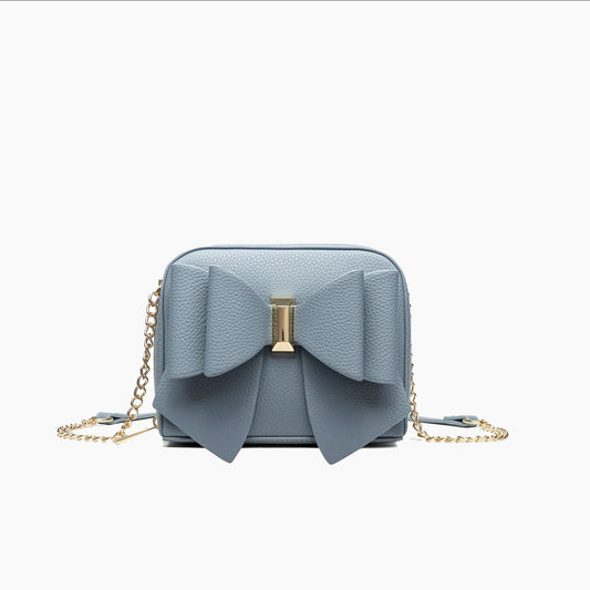 Chloe Bow Mini Crossbody- Denim Blue