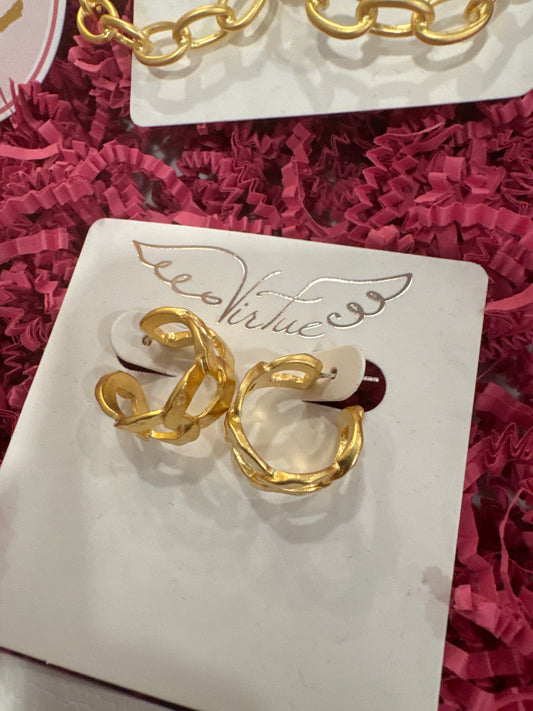 Virtue Gold Cuff Earrings