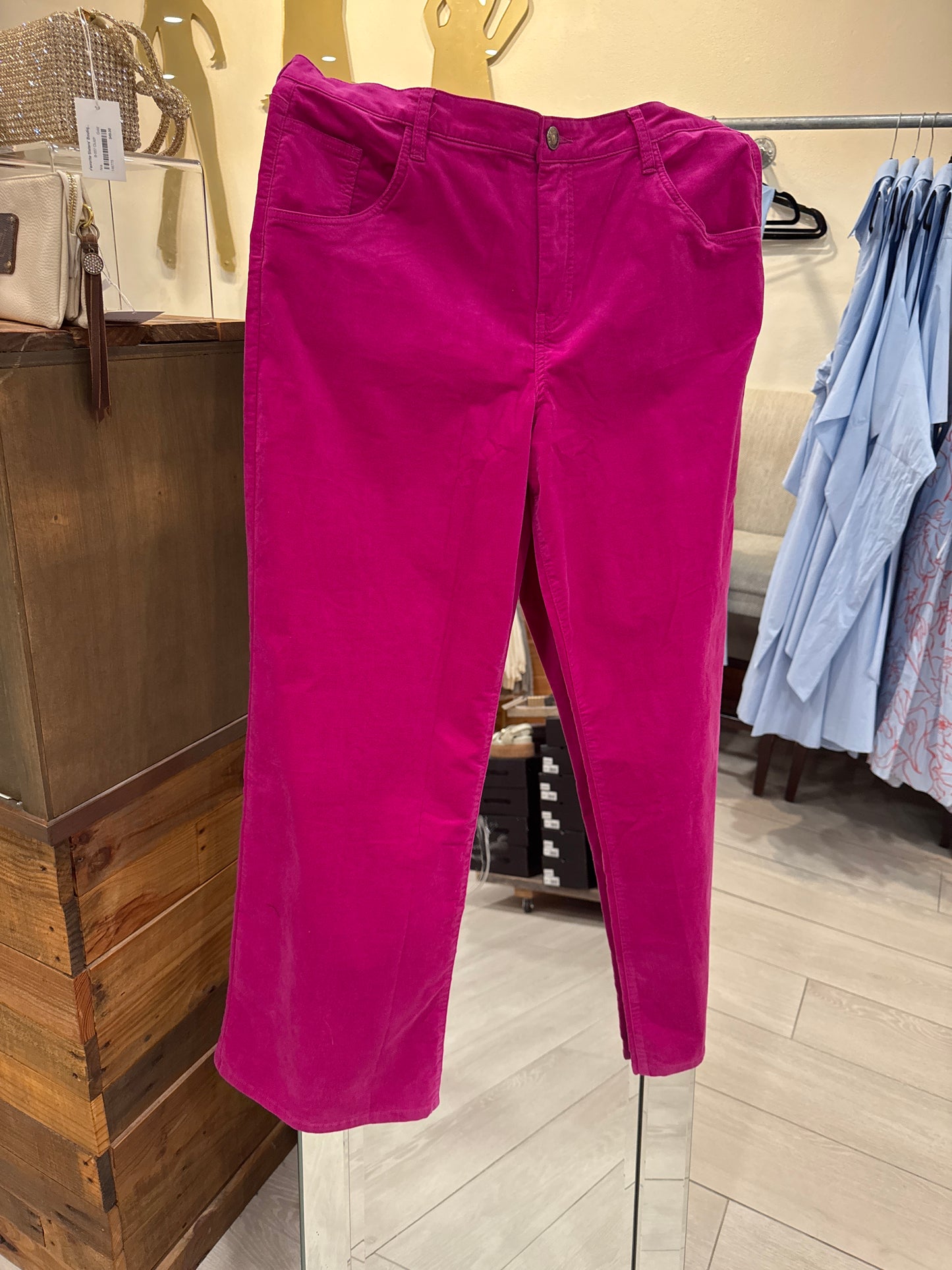 fuschia velvet jeans