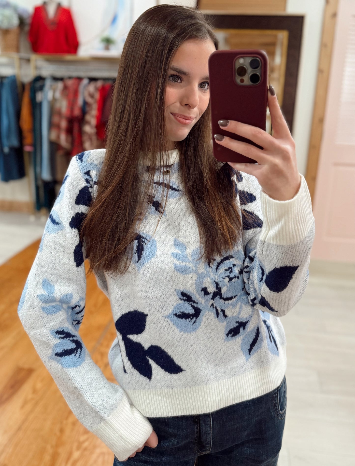 Frosted Petals Knit Sweater