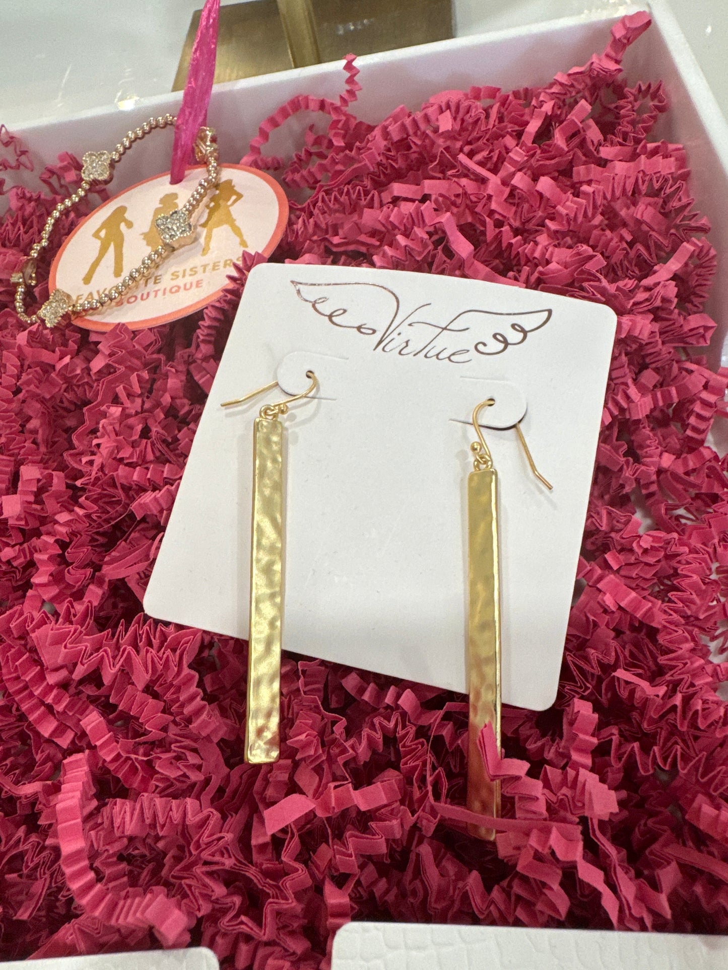 Gold Straight Bar Earrings