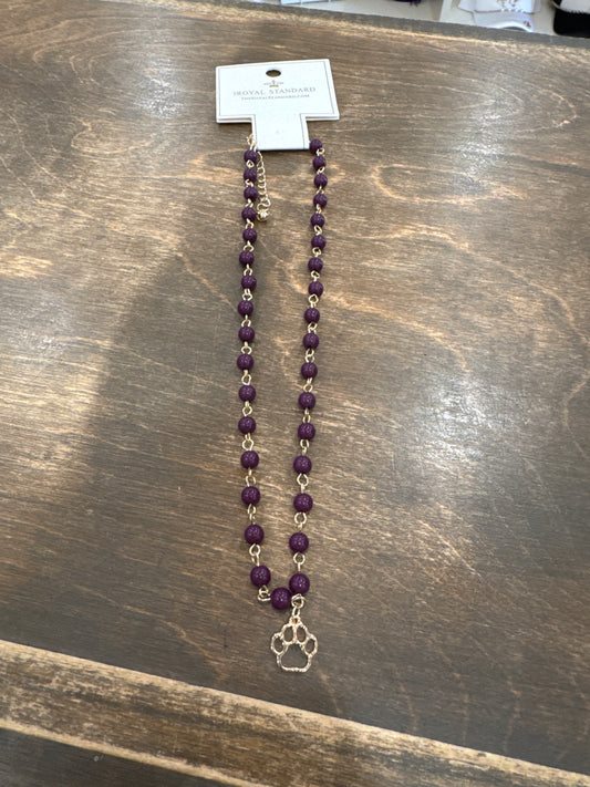 Paw Print Beaded Necklace