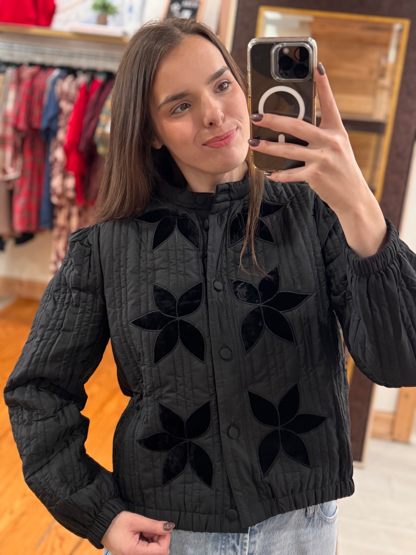 Velvet Petal Quilted Jacket