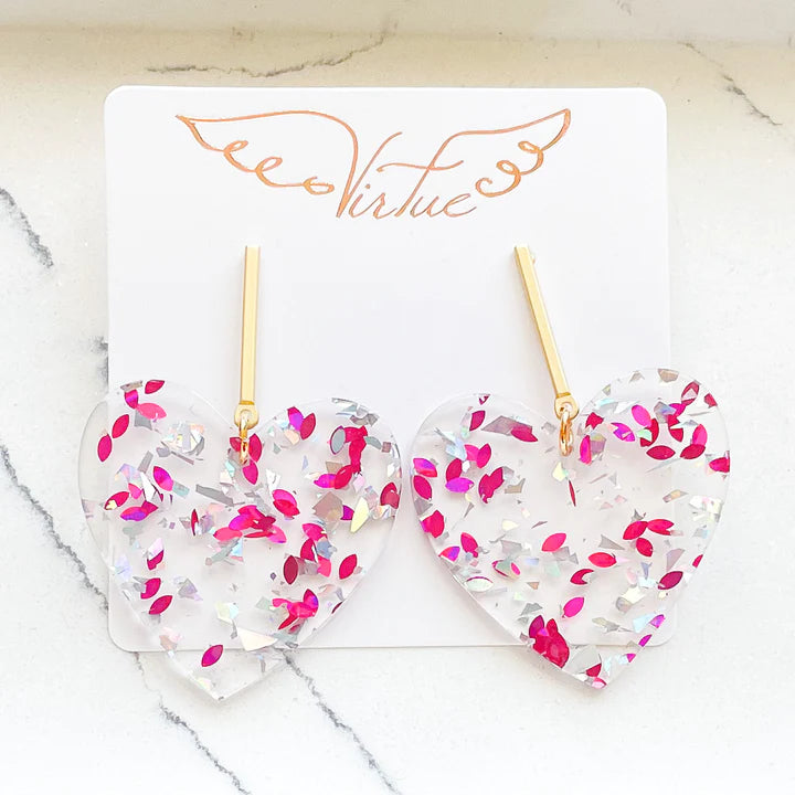 The Way We Roll Acrylic Heart Earring