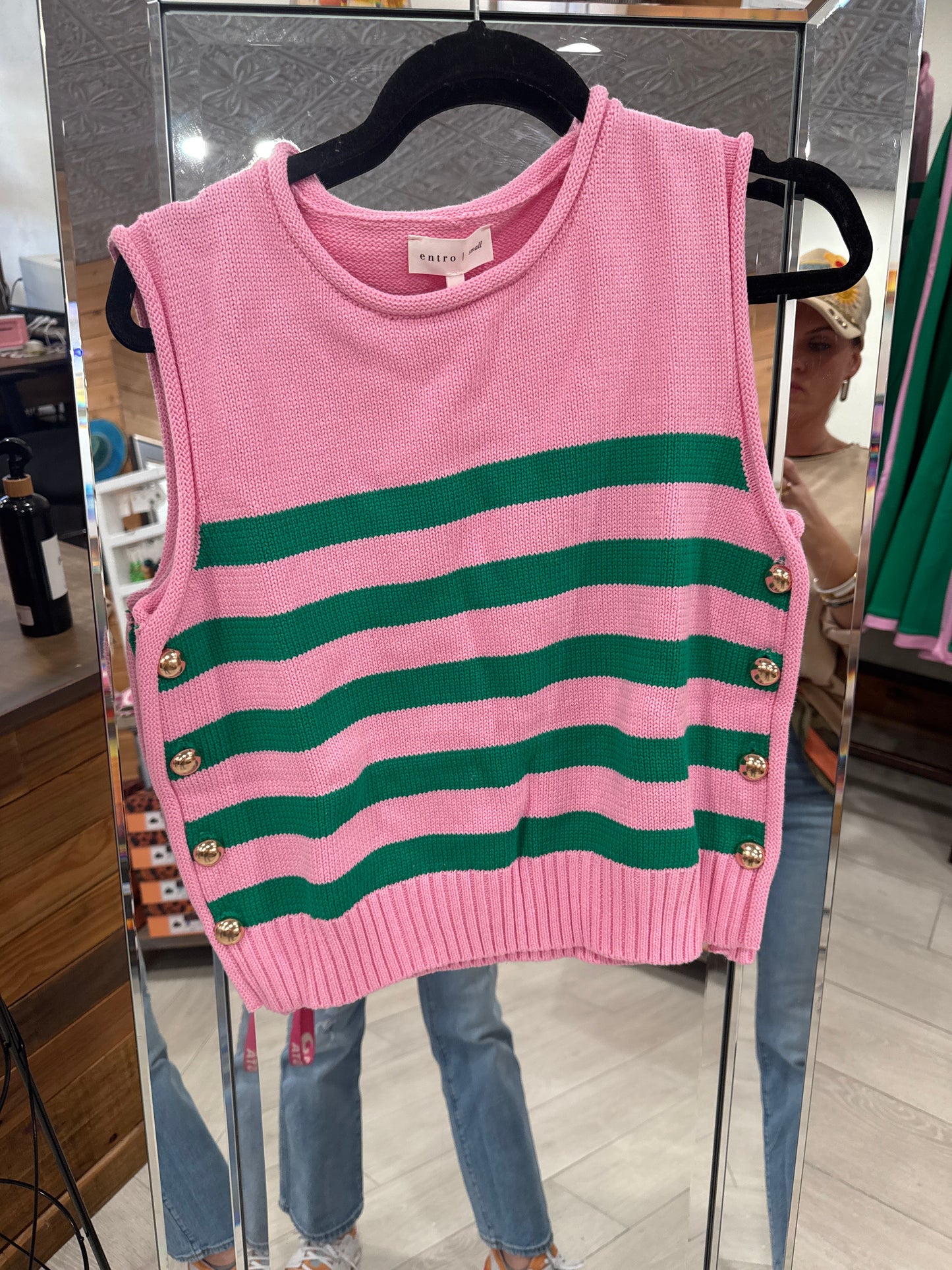 Pink Palm Social Sweater Tank