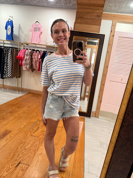 Bubblegum Bay Striped Tee