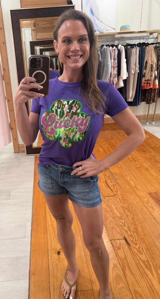 Lucky Clover Sparkle Tee