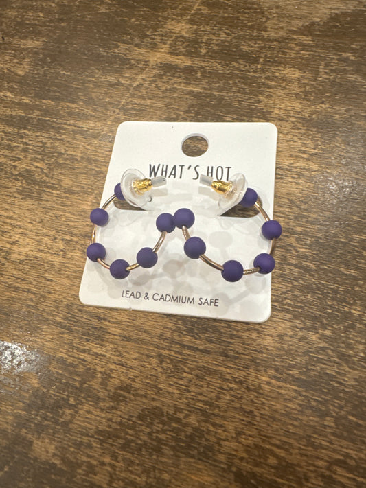 Game Day Earring Purple and Gold