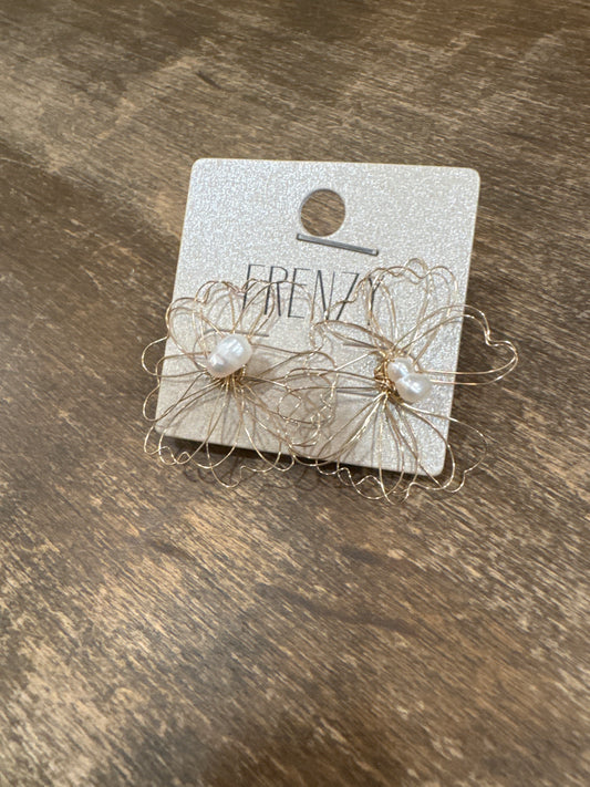 Thin Wire Frame Stud Earrings