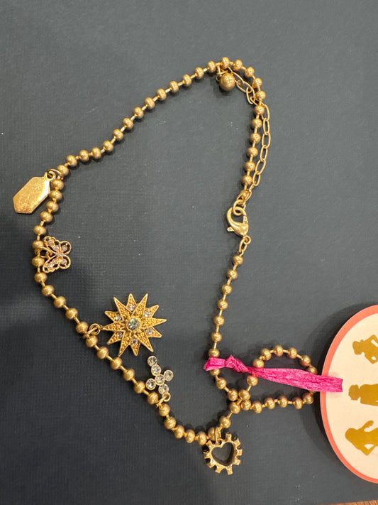 Gold Charm Necklace Star
