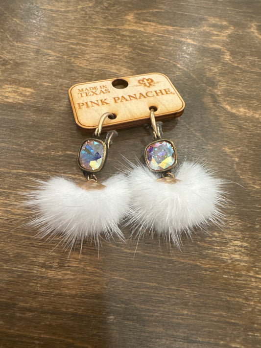 Fuzzy Pom Pom Earring