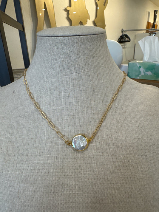 Gold Chain Necklace Pearl