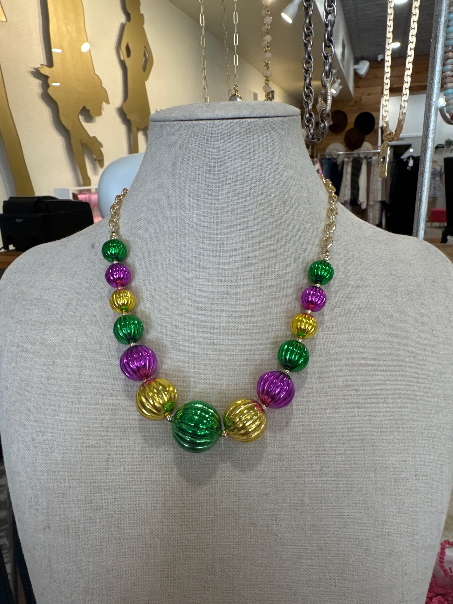 Mardi Gras Set Earrings Necklace