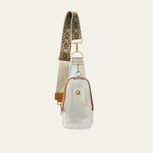 Game Day Clear Sling Bag Beige
