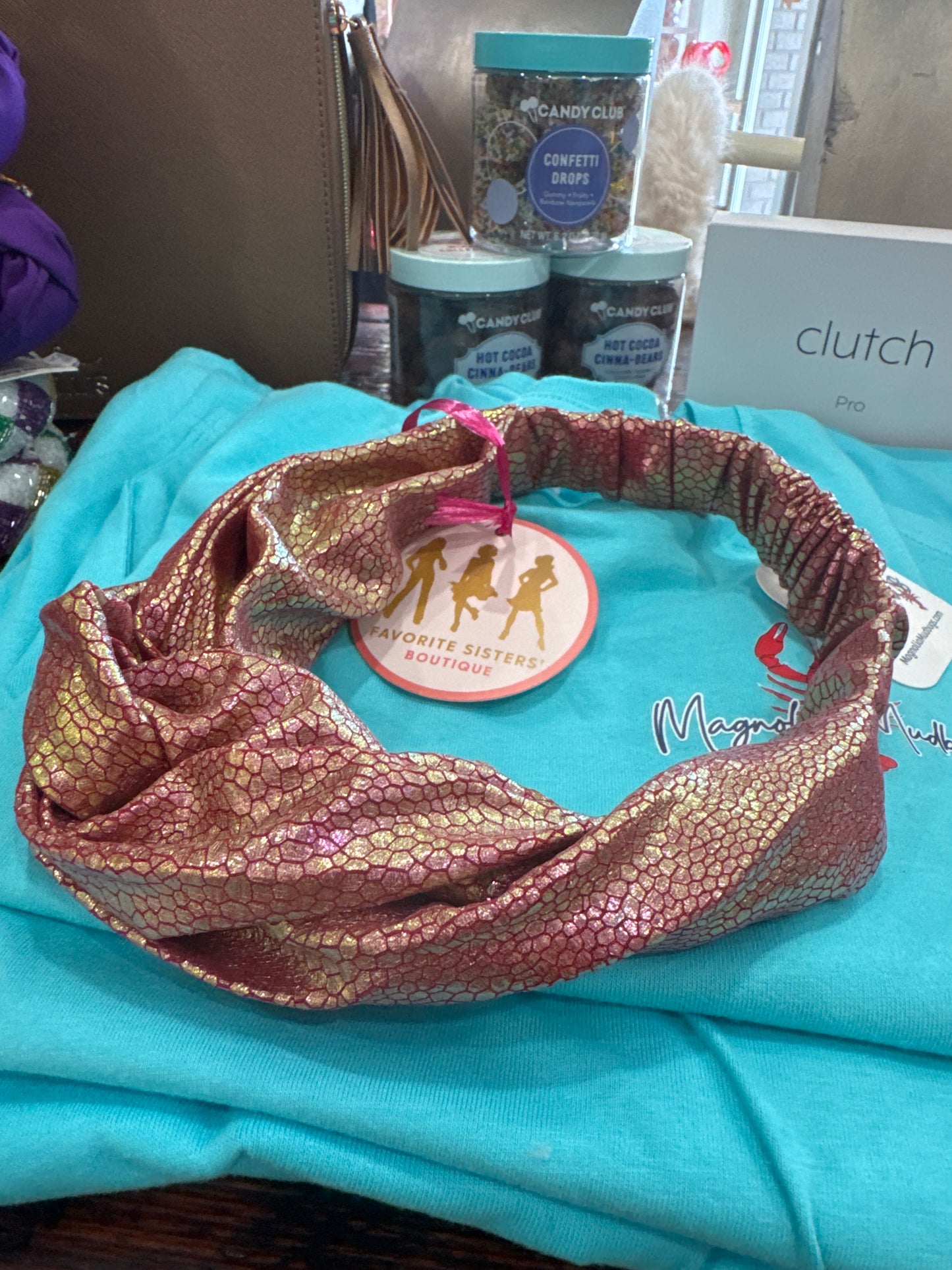 Pink Snake Skin Headband