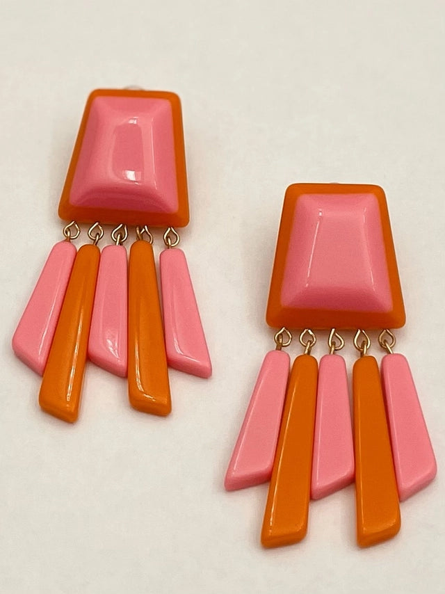 Can't Complain Pink Abstract Clip-On Earrings