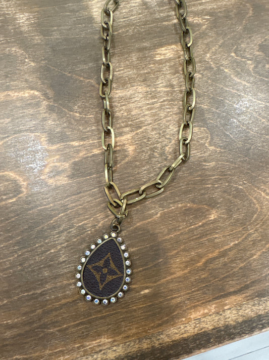 Wild Heart Upcycled LV Necklace