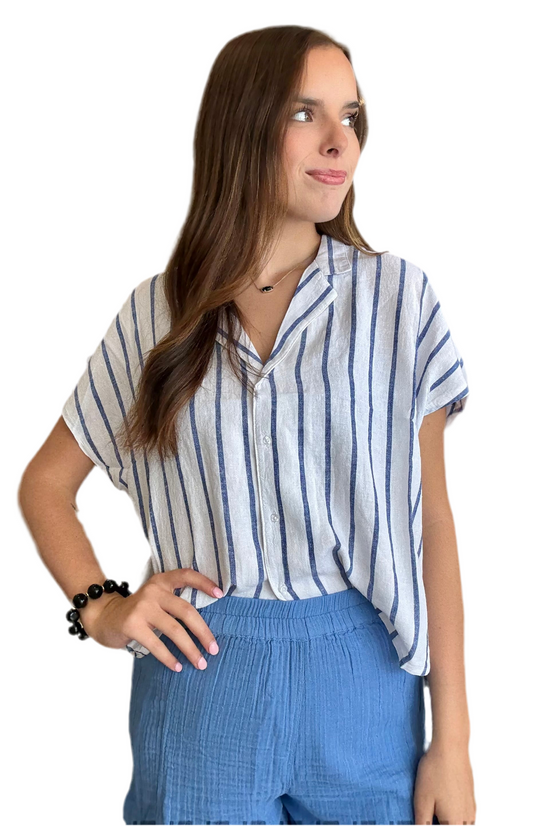 Parallel Button Down Top
